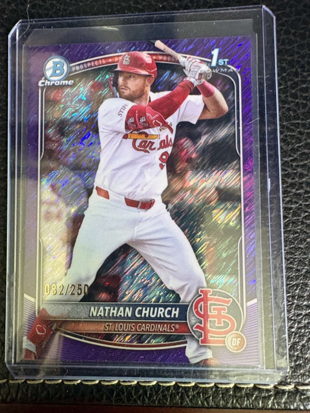 2025 Nathan Church St. Louis Cardinals Purple  Chrome Baseball Card (Cardinals)